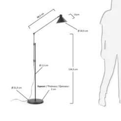 Lampa Podłogowa Odine Czarna Kave Home