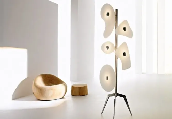 Lampa Podłogowa Orbital Biała Foscarini