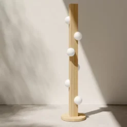 Lampa Podłogowa Oyster Jasne Drewno Atelier Areti