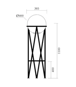 Lampa Podłogowa Structure And Globe Czarna Atelier Areti