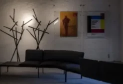 Lampa Podłogowa Tuareg Czarny Chrom Foscarini