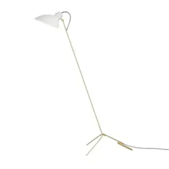 Lampa Podłogowa Vv Cinquanta Biało-Mosiężna Astep