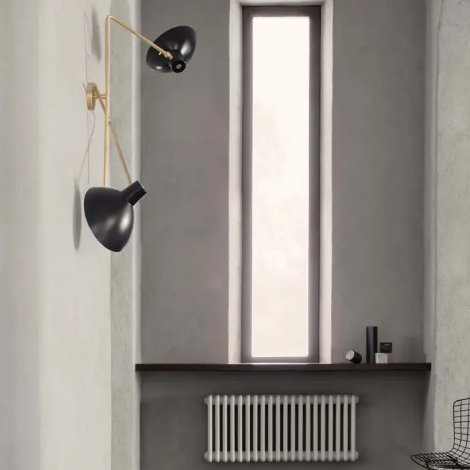 Lampa Podłogowa Vv Cinquanta Biało-Mosiężna Astep