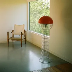 Lampa Podłogowa Wire Pomarańczowa Verpan