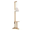 Lampa Podłogowa Ze Stolikiem Biała Woodman