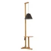 Lampa Podłogowa Ze Stolikiem Czarna Woodman