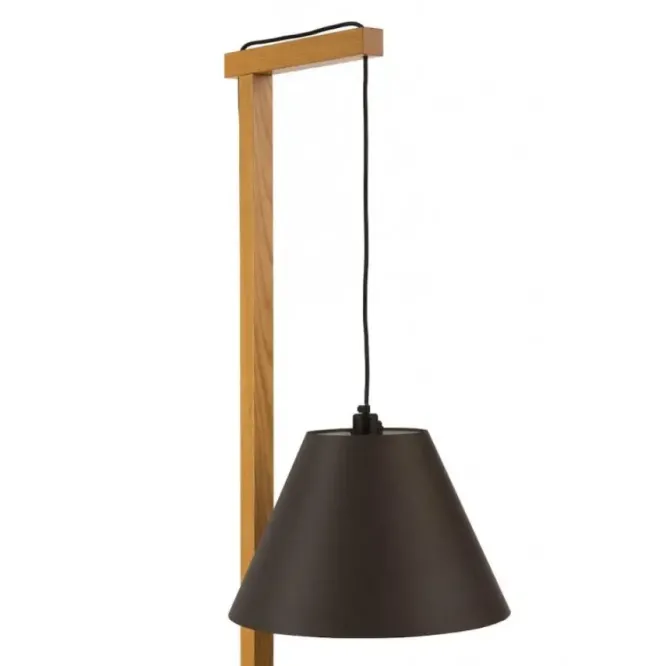 Lampa Podłogowa Ze Stolikiem Czarna Woodman