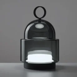 Lampa Przenośna Dome Nomad 49 Cm Przydymiona Szara Brokis