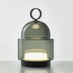 Lampa Przenośna Dome Nomad 49 Cm Przydymiona Szara Brokis