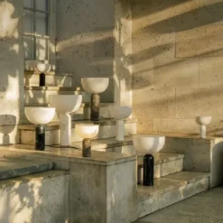 Lampa Przenośna Kizu Biały Marmur New Works