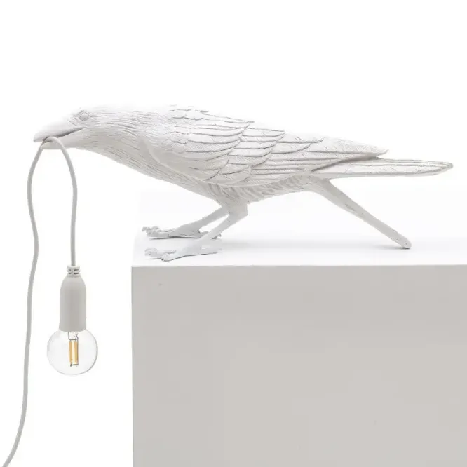 Lampa Stołowa Bird Playing Biała Seletti