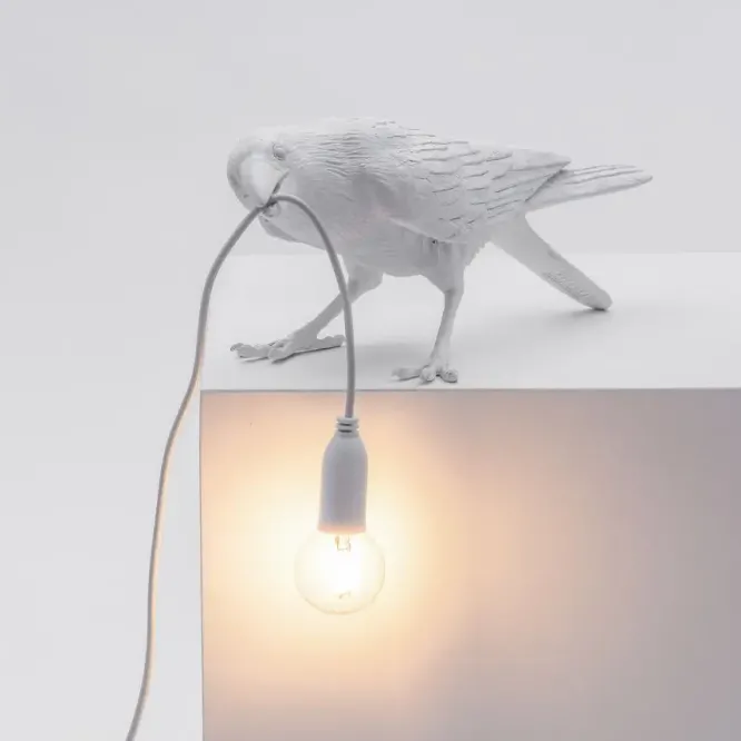 Lampa Stołowa Bird Playing Biała Seletti