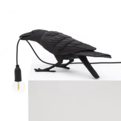 Lampa Stołowa Bird Playing Czarna Seletti