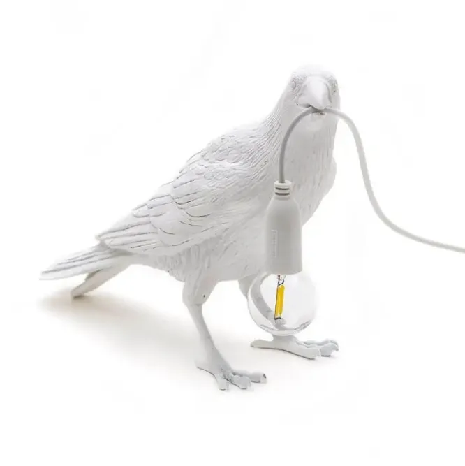 Lampa Stołowa Bird Waiting Biała Seletti