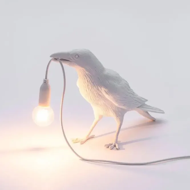 Lampa Stołowa Bird Waiting Biała Seletti
