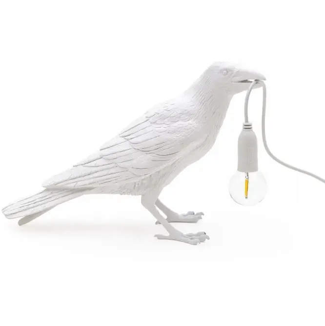 Lampa Stołowa Bird Waiting Biała Seletti