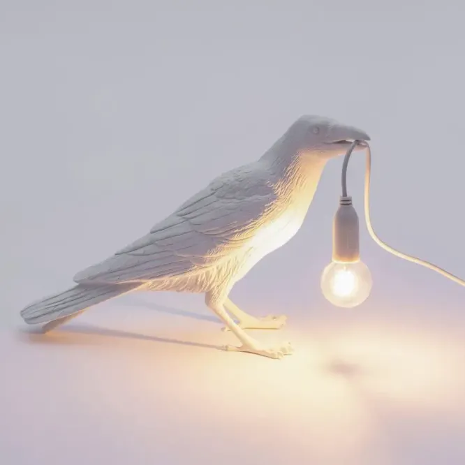 Lampa Stołowa Bird Waiting Biała Seletti
