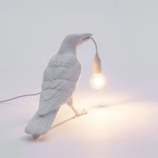 Lampa Stołowa Bird Waiting Biała Seletti