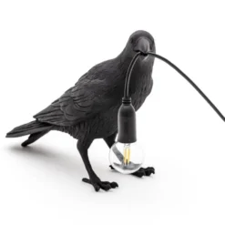 Lampa Stołowa Bird Waiting Czarna Seletti