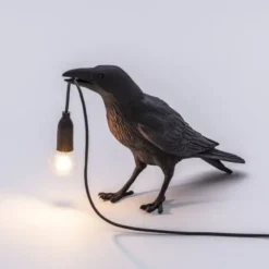 Lampa Stołowa Bird Waiting Czarna Seletti