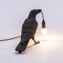 Lampa Stołowa Bird Waiting Czarna Seletti