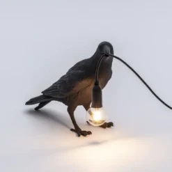 Lampa Stołowa Bird Waiting Czarna Seletti