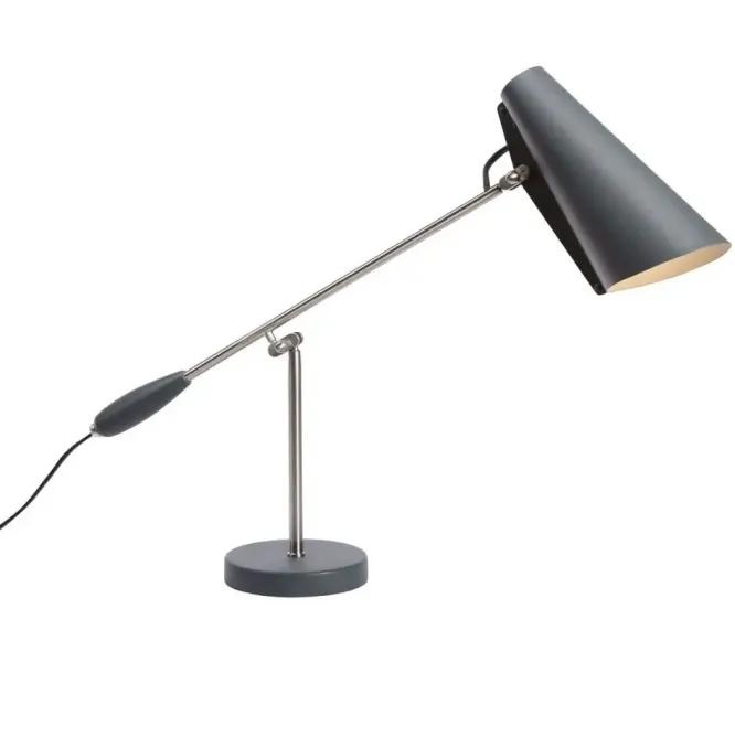 Lampa Stołowa Birdy Szaro-Stalowa Northern
