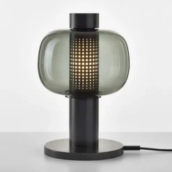Lampa Stołowa Bonbori 42 Cm Przydymiona Szara Brokis