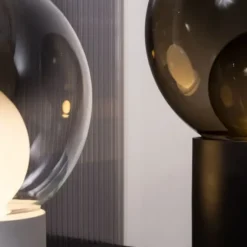 Lampa Stołowa Boule Szara-Szara- Biała S Pulpo