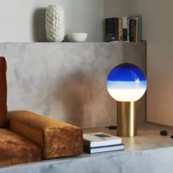 Lampa Stołowa Dipping Light S Blue Brass Marset