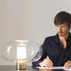 Lampa Stołowa Fontanella 20 Cm Mosiężna Fontana Arte