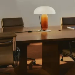 Lampa Stołowa Gambosa M Biało-Pomarańczowa Marset