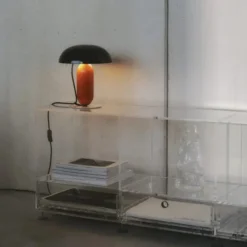 Lampa Stołowa Gambosa M Czarno-Pomarańczowa Marset