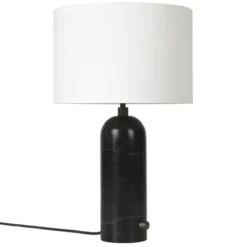 Lampa Stołowa Gravity 49 Cm Czarny Marmur Biały Klosz Gubi