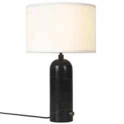 Lampa Stołowa Gravity 49 Cm Czarny Marmur Biały Klosz Gubi