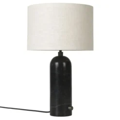 Lampa Stołowa Gravity 49 Cm Czarny Marmur Klosz Canvas Gubi