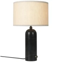 Lampa Stołowa Gravity 49 Cm Czarny Marmur Klosz Canvas Gubi