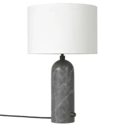 Lampa Stołowa Gravity 49 Cm Szary Marmur Biały Klosz Gubi