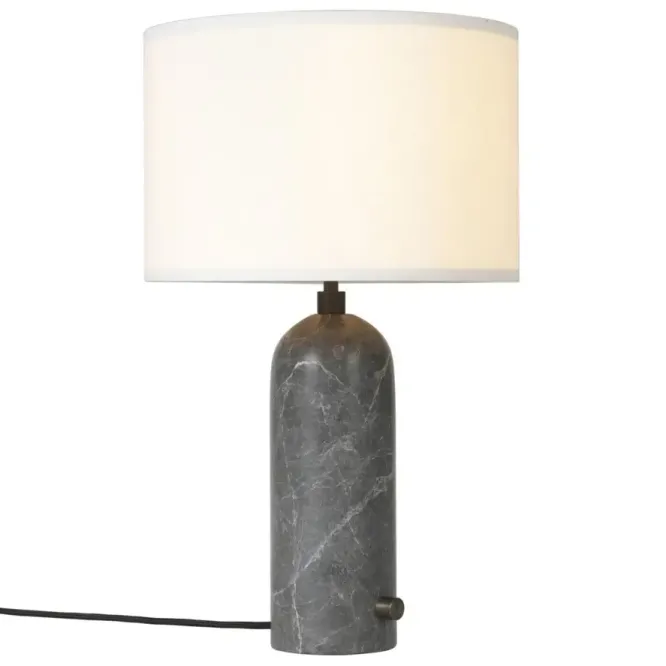 Lampa Stołowa Gravity 49 Cm Szary Marmur Biały Klosz Gubi