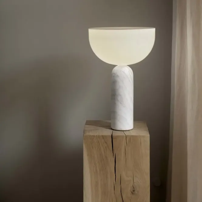 Lampa Stołowa Kizu 45 Cm Biały Marmur New Works