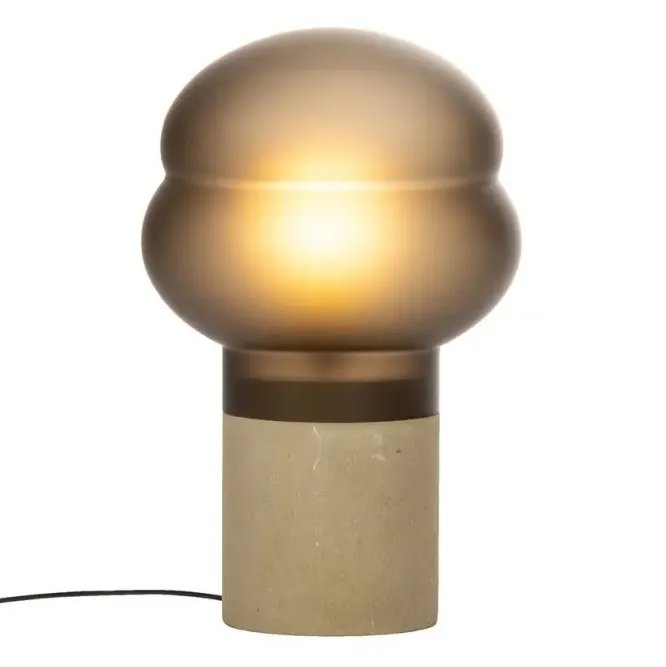 Lampa Stołowa Kumo Wysoka Przydymiona Szara-Taupe Pulpo