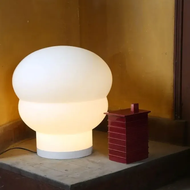 Lampa Stołowa Kumo Wysoka Przydymiona Szara-Taupe Pulpo