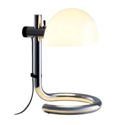 Lampa Stołowa Lauro Biały Klosz Z Chromowaną Podstawą Marset