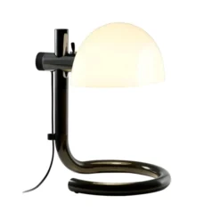 Lampa Stołowa Lauro Biały Klosz Z Ciemnobrązową Podstawą Marset