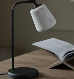Lampa Stołowa Material Biały Marmur New Works