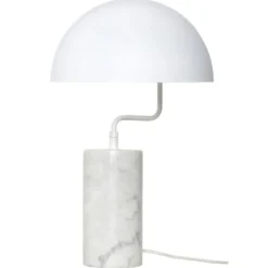 Lampa Stołowa Metal Marble Biała Hubsch