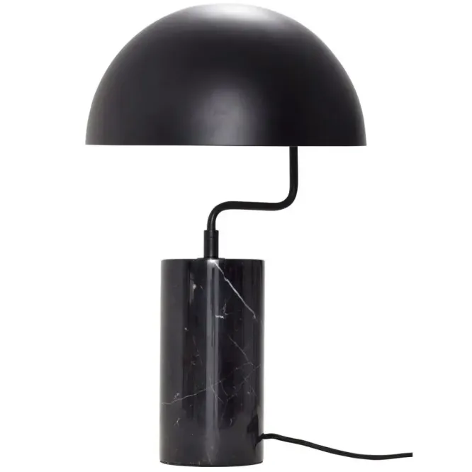Lampa Stołowa Metal Marble Czarna Hubsch