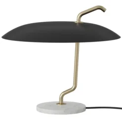 Lampa Stołowa Model 537 Mosiężny Wspornik - Czarny Klosz Astep