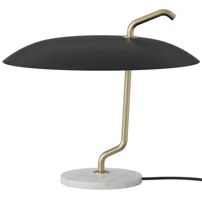 Lampa Stołowa Model 537 Mosiężny Wspornik - Czarny Klosz Astep