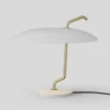 Lampa Stołowa Model 537 Mosiężny Wspornik - Biały Klosz Astep